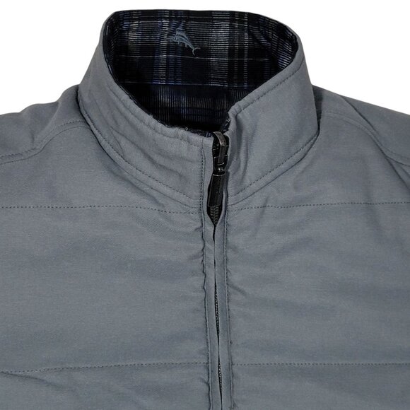 Tommy Bahama Corduroy Vest Mens Medium Puffer Jacket Reversible Full Zip Rare - Picture 10 of 15